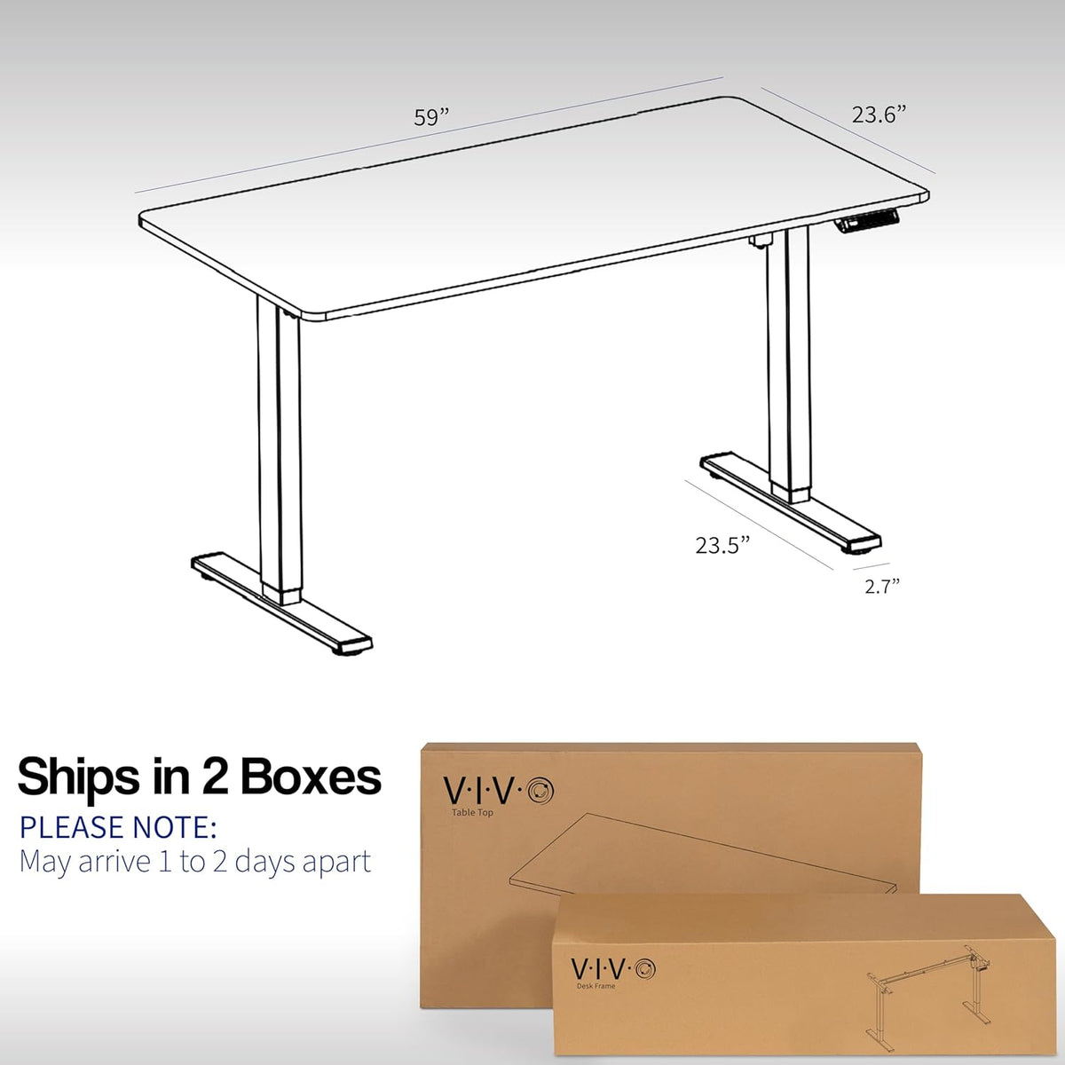 VIVO Electric 60 x 24 in Real Bamboo Standing Desk, Memory Height Adjustment, 1B Series, One-Piece Top, Black Frame, DESK-KIT-1B6O