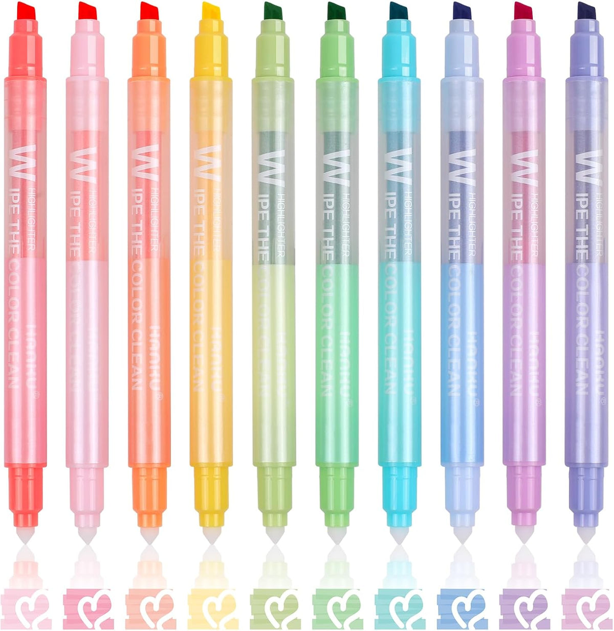 Erasable Highlighters,10 Colors,Cute Erasable Highlighter for Bibles Journaling Supplies,Pastel Highlighters Assorted Colors,Soft Chisel Tip No Bleed Through,Aesthetic Highlighters Erasable