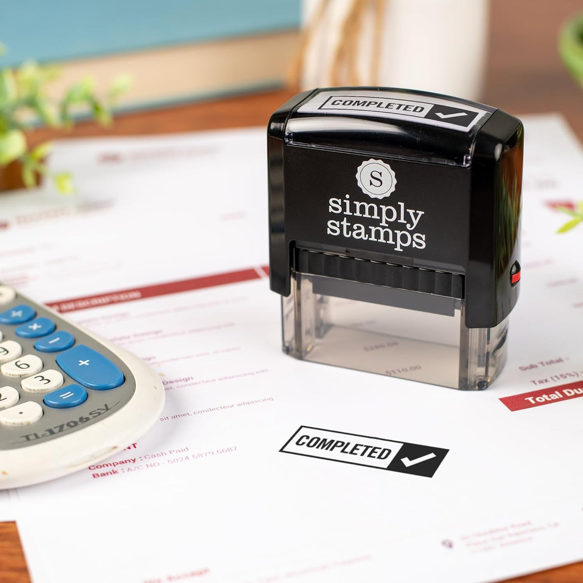 Completed Office Stamp | 4 Different Sizes | 20 Designs | Multiple Color Options | Perfect for Quick Validation of Office Documents (Completed, Medium)