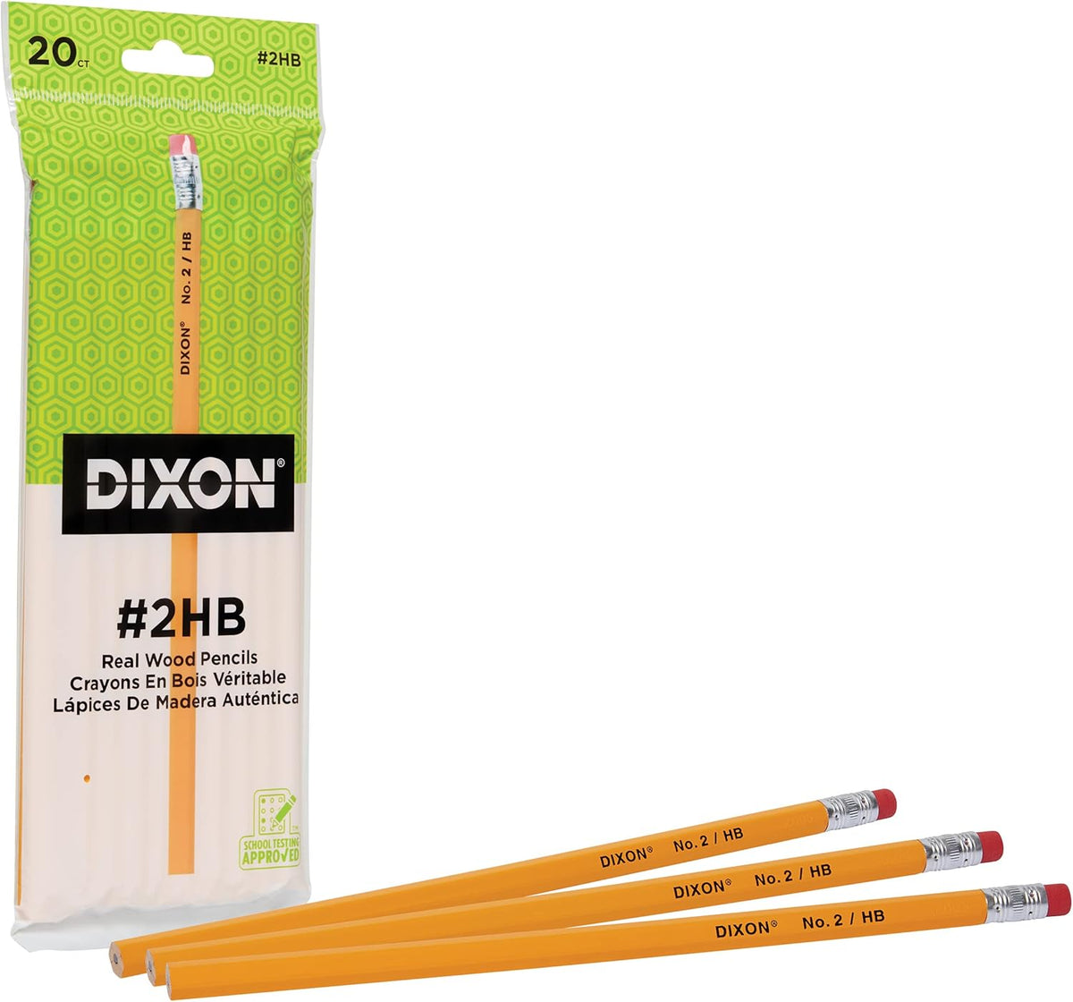 Dixon No. 2 Yellow Pencils, Wood-Cased, Black Core, 20-Pack (14420)