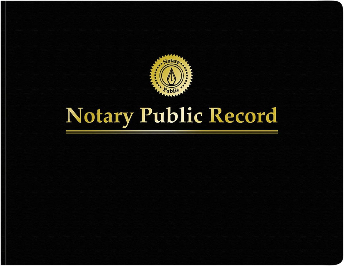 Adams Notary Public Record Journal, 11 x 8.5 Inches, 6 Entries Per Page, 63 Pages Per Book, Black (AFR90)