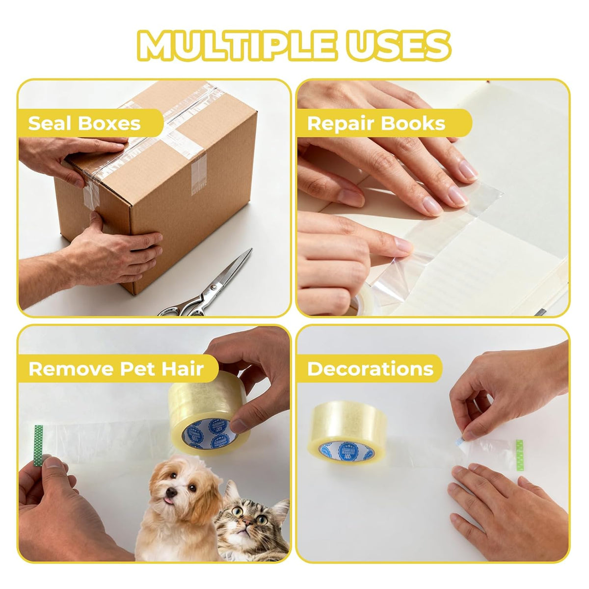 2.0 mils Heavy Duty Shipping Packing Tape, 2 Inch x 110 Yards (36 Rolls) Clear Packaging Tape for Moving, Sealing Boxes, Strong Adhesive, Bubble Wrap & Cardboard Box Sealing