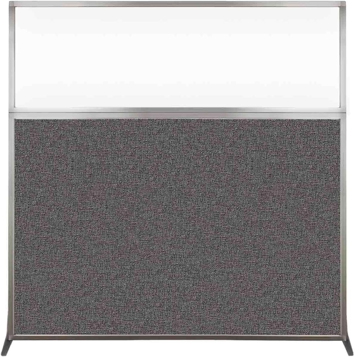 Versare Hush Screen Portable Room Divider | Workstation Wall Divider | Freestanding Privacy Hush Panels | Clear Windows | Fabric Office Divider Screen | Great for Room Separation