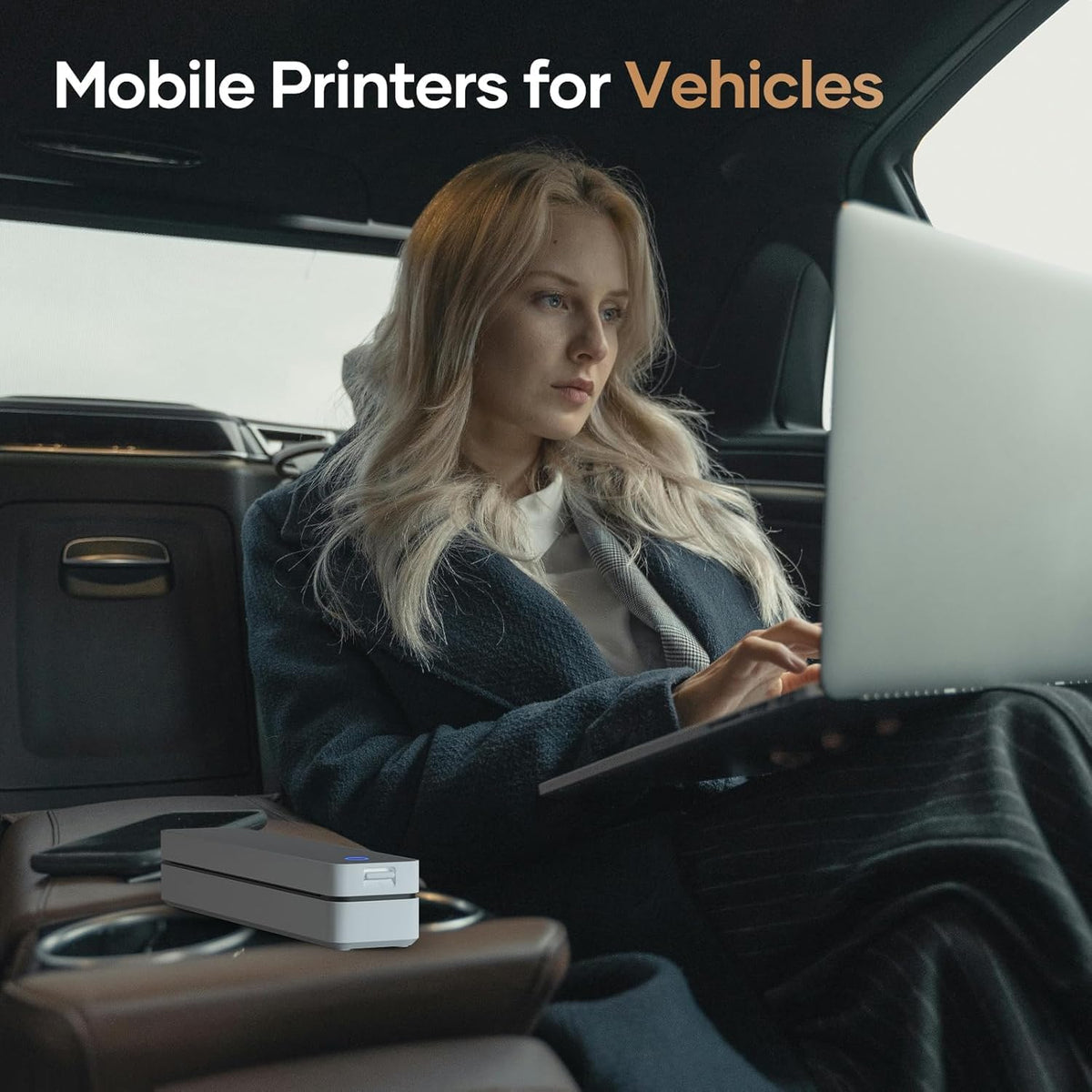 iDPRT Portable-Printer Wireless for Travel, 300DPI Inkless Thermal Small Printers for Home Use, Office, Vehicles, Mobile Bluetooth Printer Supports 8.5" x 11" US Letter, for Smartphone & PC,White