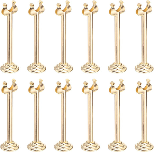 MECCANIXITY 12Pcs Table Number Holder 3.15 Inch Place Card Holder Picture Holders Gold Table Sign Holders for Wedding Anniversary Birthday Party