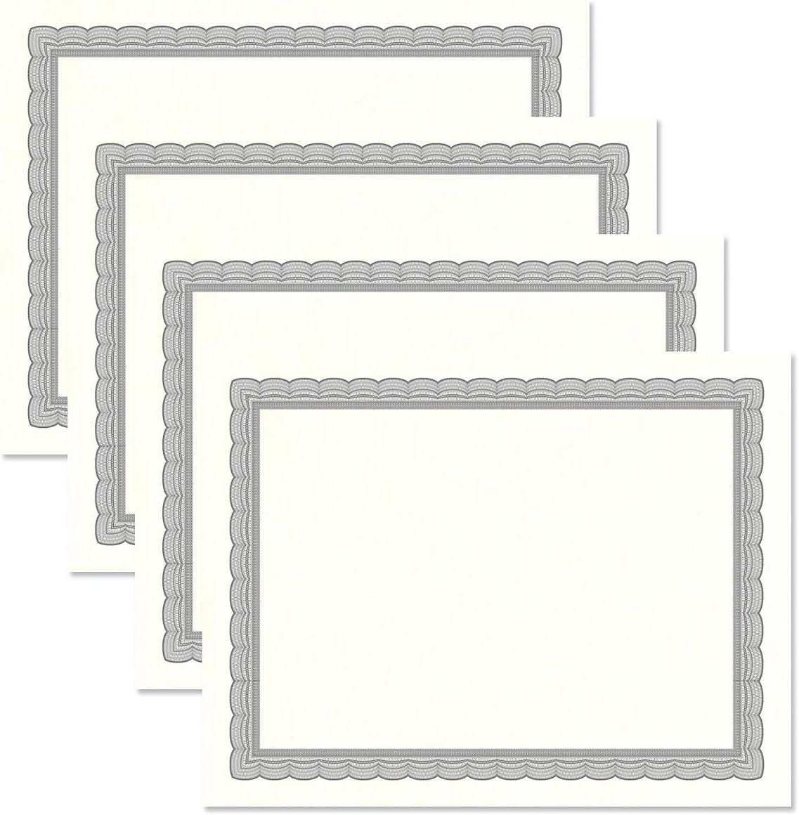 Executive Gray & White Parchment Certificate Papers - Pack of 25, Laser & Inkjet Printer Compatible, For Office, Business Awards, Graduation, School Diplomas, 8-1/2" x 11" on 60 lb. Text Stock
