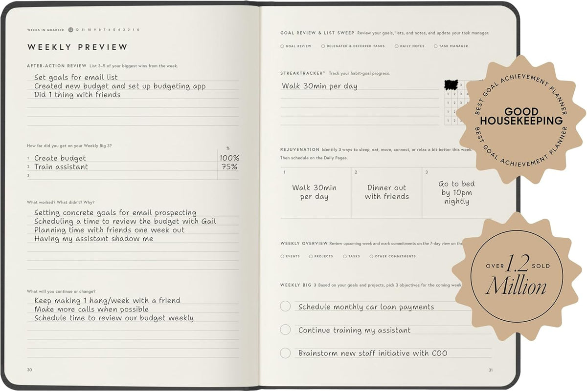 Full Focus French Blue Vegan Leather Planner by Michael Hyatt - The #1 Daily Planner to Set Annual Goals, Increase Focus, Eliminate Overwhelm, and Achieve Your Biggest Goals - Hardcover