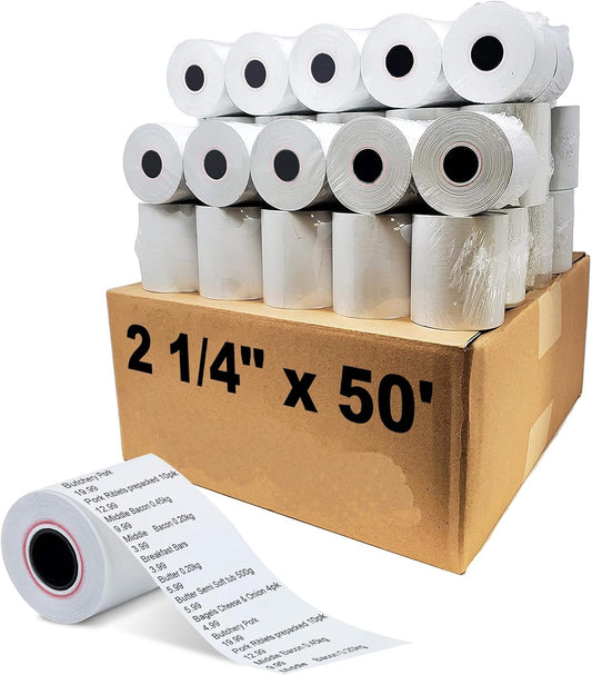 MFLABEL 2 1/4" x 50' Thermal Papers Cash Register POS Receipt Paper, 600 Rolls