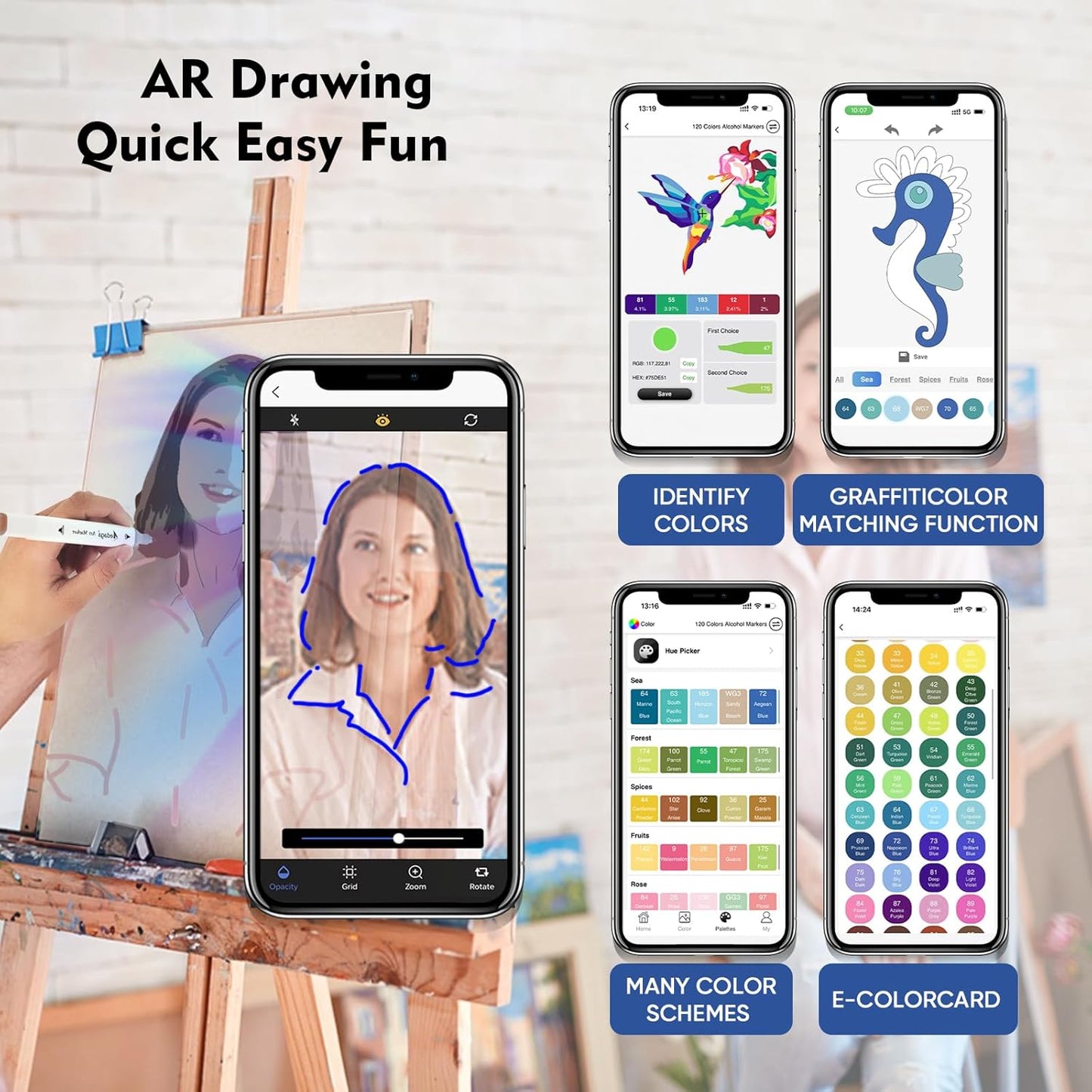 YHC 80 Colors Alcohol Markers for Artists, Free APP for Coloring, Dual Tips Alcohol-Based Markers for Drawing,Painting and Sketching, Great Gift Idea for Kids and Adults