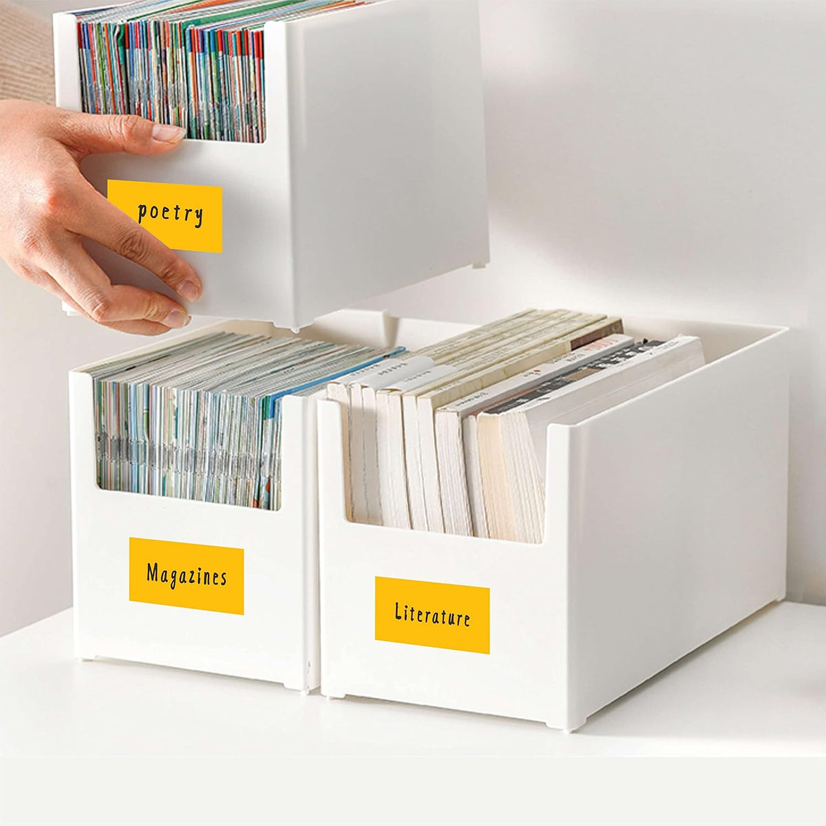 PARLAIM 3 X 2 Inch Rectangle Adhesive Color Coding Stickers,Square Colorful Inventory Stickers -250 Per Dispenser Box (Fluorescent Orange)