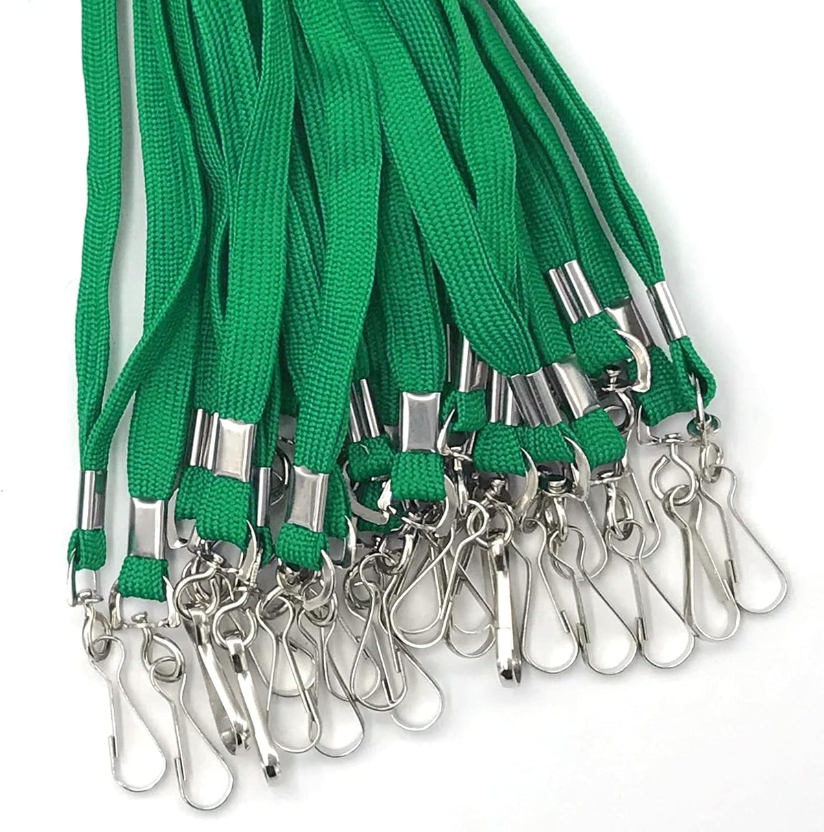 Beebel Lanyard 50PCS Lanyards with Swivel Hook clips for ID Name Badge Holder (Green)