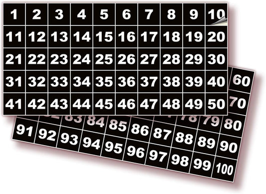 iSYFIX Black Consecutive Number Stickers – 1 to 100, 1-inch, 1 Set – Vinyl Self Adhesive Premium Decal, Ideal for Inventory, Storage, Organizing, Boxes, Bins, Toolbox, Lockers & More, Indoor/Outdoor