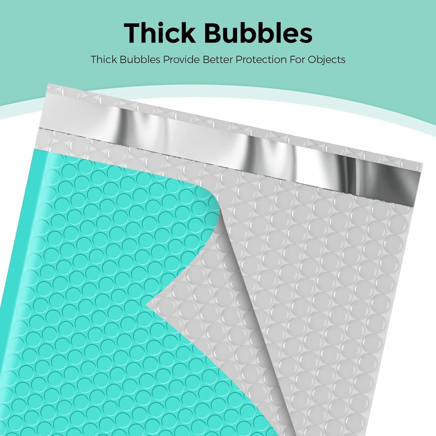 Metronic Bubble Mailer 10.5x16 Inch Teal 500 Pack, Waterproof Padded Envelopes,Self-Seal Bubble Mailers Cushioning Padded Envelopes for Shipping,Jewelry Makeup Supplies, Packaging Bulk