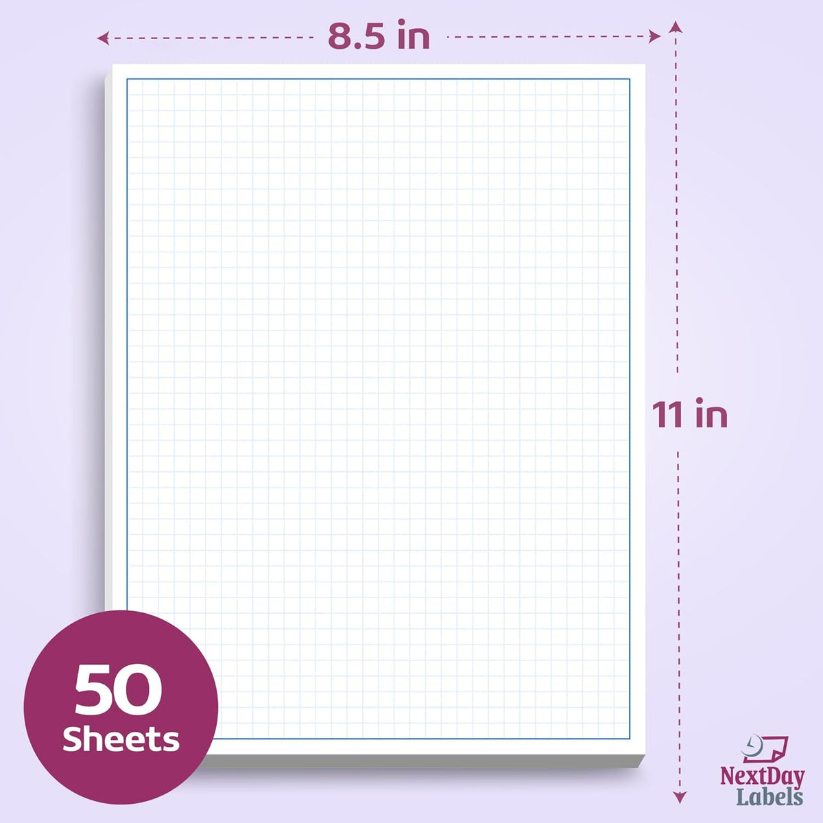 Graph Paper Pad for Blueprint Drawings, Drafting, Engineering Drawing, and Planning - Graph Paper 8.5x11 Blueprint Quadrille Grid Paper Pads with Blue Lines, High Brightness 50 Sheets (1-Pack)