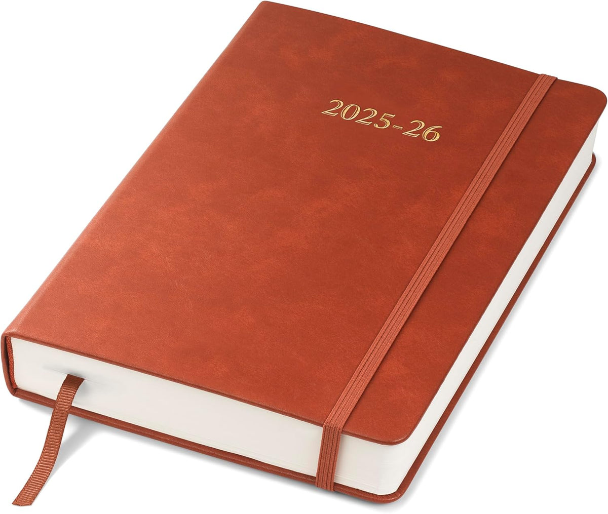 Wykeham's Executive 2025-26 Daily Journal Planner – Customization Available – Mid-Year Academic Diary (Brown, 8.5"×5.5")