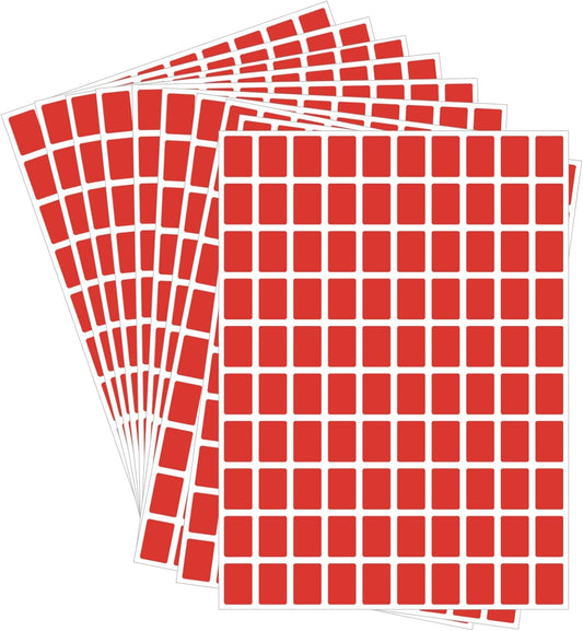 Starboling Color Coding Labels,3000 PCS 1/2" x 3/4" Red Rectangular Colored Labels Stickers,for Garage Sale,Price Tags,File Folder Tabs,and Classroom Organization