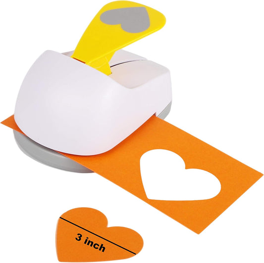 Craft Lever Punch 3 inch Heart Paper Punch Professional Tool for Valentine's Day Paper Crafting DIY Projects，Gifts，Stationery，Education，Greeting Cards Arts Fun Projects