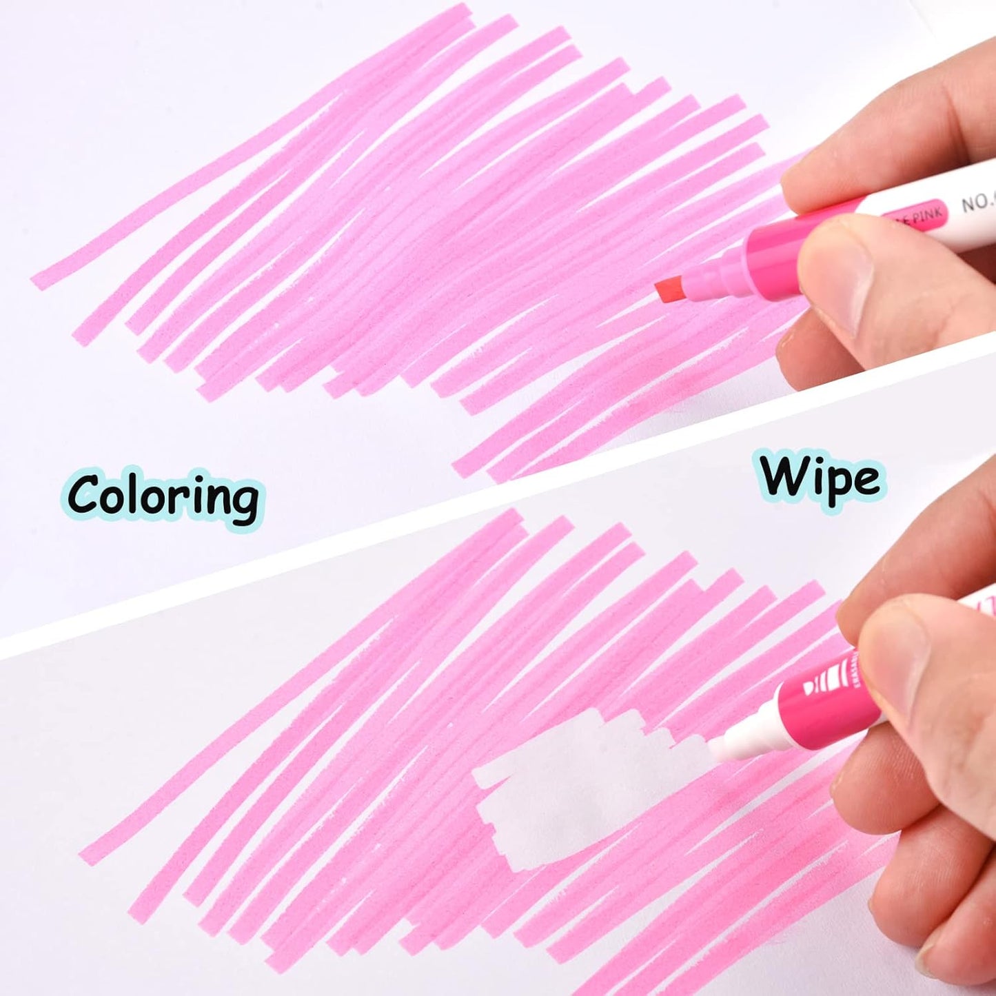 YOOUSOO Erasable Highlighters, 10 Colors, Double Head Smooth Writing Highlighters, Assorted Colors Chisel Tip Highlighter Markers, Smooth Writing Book Journaling Highlighter Erasable