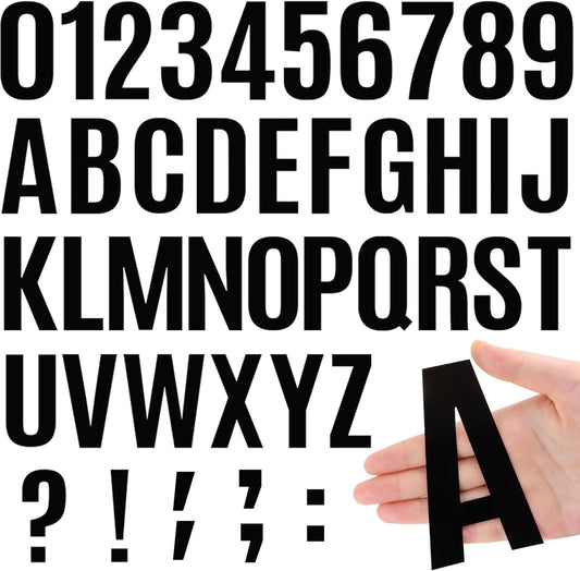 441 PCS 42 Sheets Letter Stickers Large Mailbox Numbers and Letters Self Adhesive Vinyl Waterproof Alphabet Number Stickers for Mailbox House Address,Crafts,Car, Poster,Classroom Decor(4 Inch,Black)