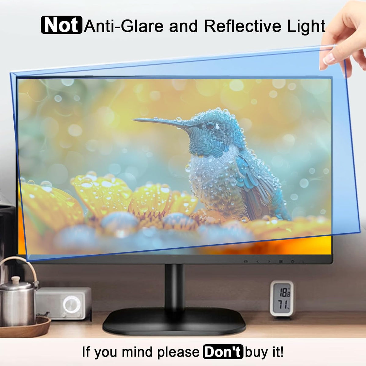 31.5-32 Inch Blue Light Filter for Computer Monitor, TV Computer Screen Blue Light Blocker Panel (28.5''x17.1''), Eye Protection Anti-Scratch HD Not Anti-Glare