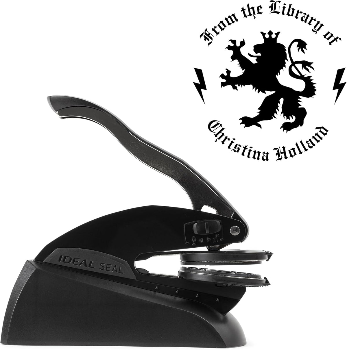 from The Library of Embossers & Stamps for Fantasy Book Readers | Custom Embosser | Custom Stamp | Ex Libris | Elevate Your Fantasy Collection of Stories and Novels (Design 9, Embosser)