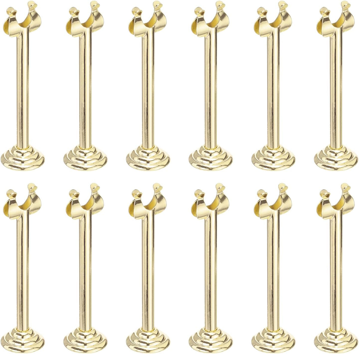 MECCANIXITY 12Pcs Table Number Holder 3.9 Inch Place Card Holder Picture Holders Gold Table Sign Holders for Wedding Anniversary Birthday Party