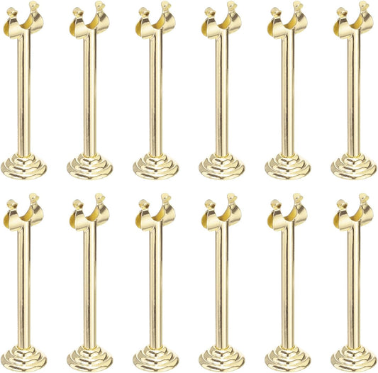 MECCANIXITY 12Pcs Table Number Holder 3.9 Inch Place Card Holder Picture Holders Gold Table Sign Holders for Wedding Anniversary Birthday Party