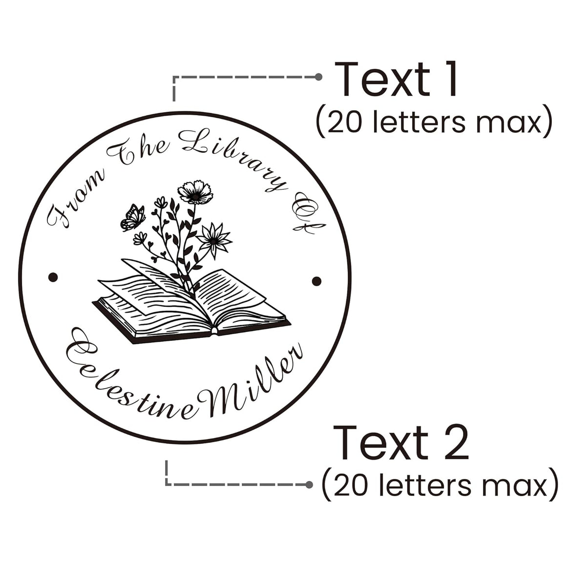 Book Embosser Custom Embosser Stamp with Your Name or Design Personalized Library Embosser Stamp Customized Books Business Cards Paper Documents Notebooks etc. (14)