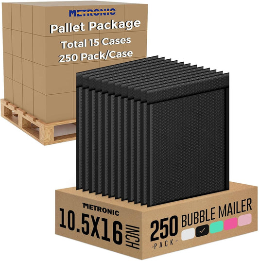 Metronic 3750 Pack Bubble Mailer 10.5x16 Inch White,Usable Size 10.5x15" Waterproof Padded Envelopes,Self-Seal Modern Bubble Mailers Cushioning for Shipping,Jewelry Makeup Supplies, Packaging Bulk