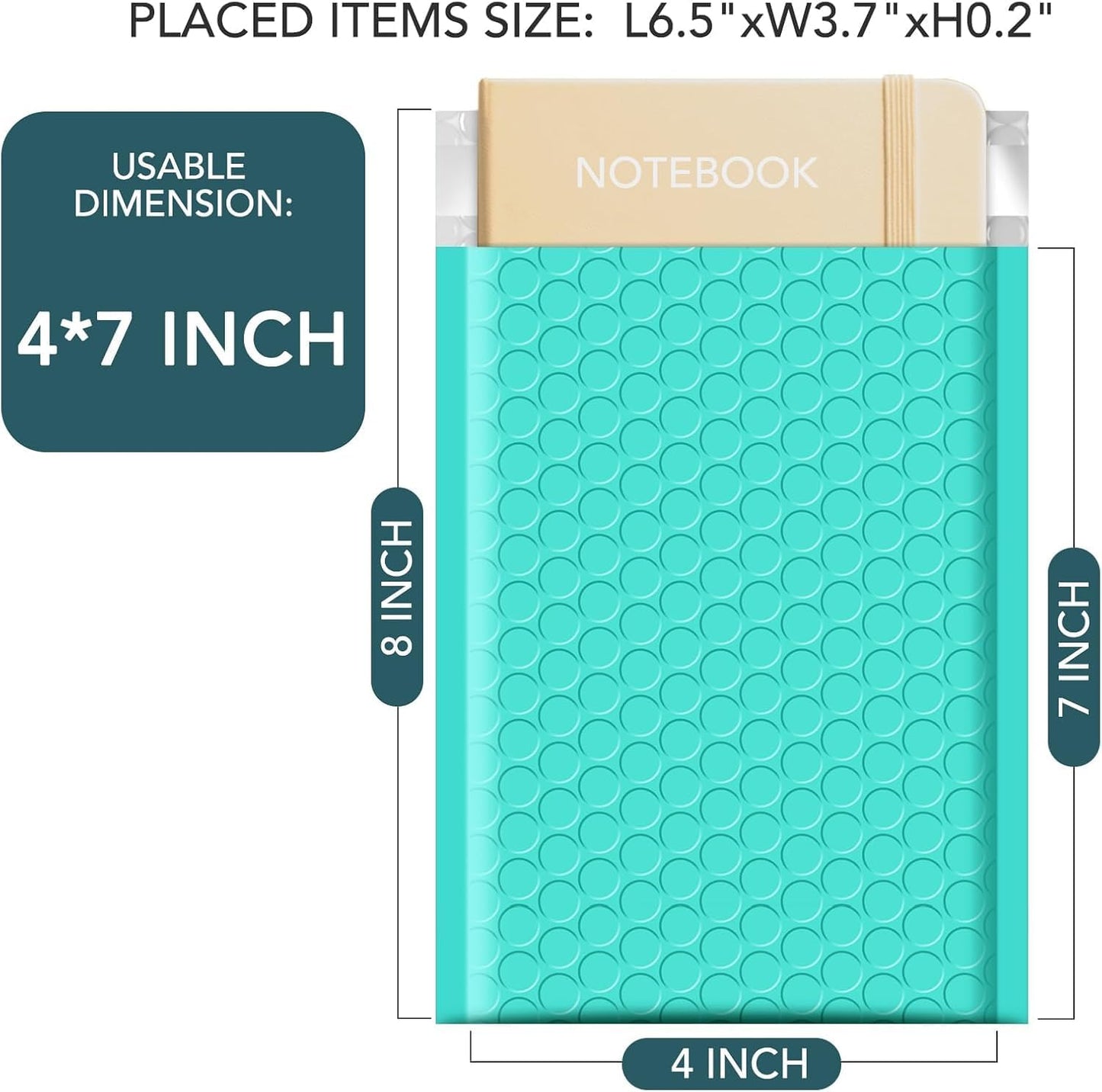 Metronic 19200 Pack Bubble Mailer 4X8 Inch Teal,Usable Size 4x7 Waterproof Padded Envelopes,Self-Seal Small Bubble Mailers Cushioning for Shipping,Jewelry Makeup Supplies, Packaging Bulk