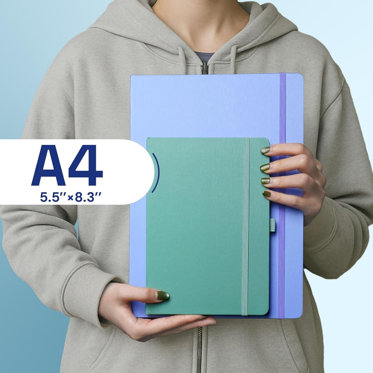 A4 Lined Journal Notebook, 8mm Ruled Notepad, Journaling for Writing, Work, School, Travel and Note Taking, Hardcover 160 Pages (80 Sheets) 8.27 x 11.6 inches (3 Pack Red)