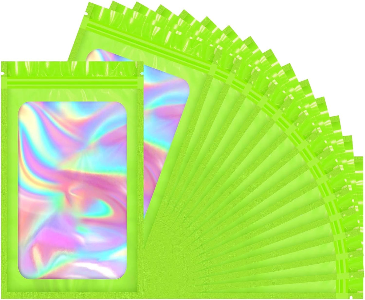 Smell Proof Bag, 100 PCS Holographic Bags, Packaging Bags, Food Packaging Bag(4x6 Inch)