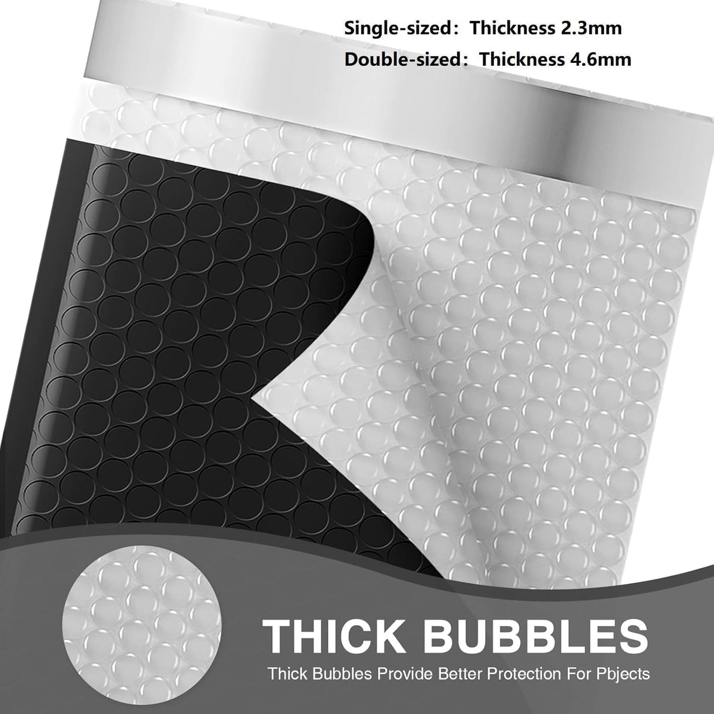 Metronic 9600 Pack Bubble Mailer 6x10 Inch Black,Usable Size 6x9" Waterproof Padded Envelopes,Self-Seal Modern Bubble Mailers Cushioning for Shipping,Jewelry Makeup Supplies, Packaging Bulk