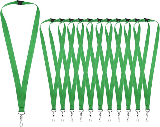 12-Pack Breakaway Lanyards for Badge Holders, Polyester Neck Straps for ID Cards, Keys, Office, School & Events