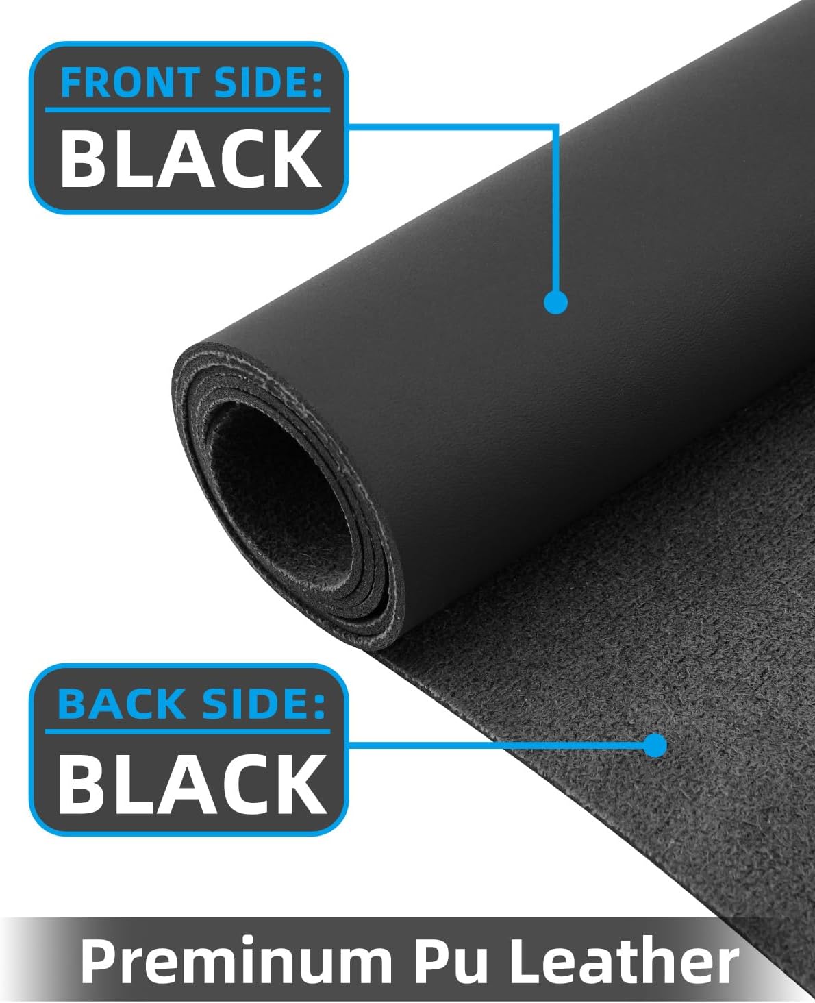 Leather Desk Pad Protector,Large Desk Mat, Mouse Pad, Non-Slip PU Leather Desk Blotter, Laptop Computer Desk Keyboard Mat, Waterproof Desk Writing Pad for Office/Home (Black, 48" x 17")