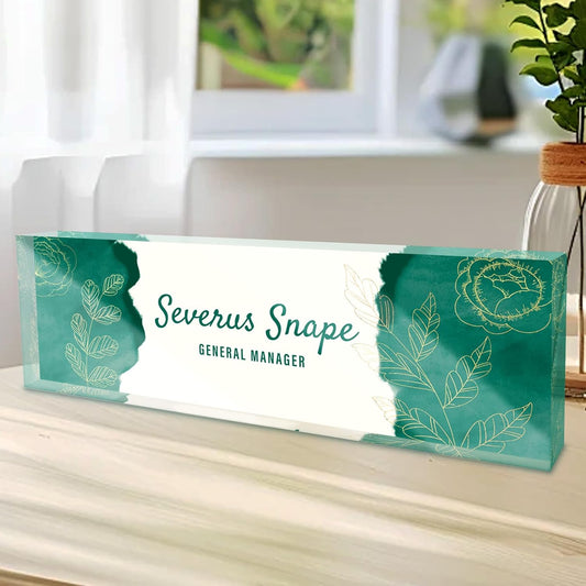 Personalized Name Plate for Desk, Custom Acrylic Desktop Accessories Office Decor for Women Men, Offices Gift for Coworkers Boss Teacher, Employee Appreciation Gifts