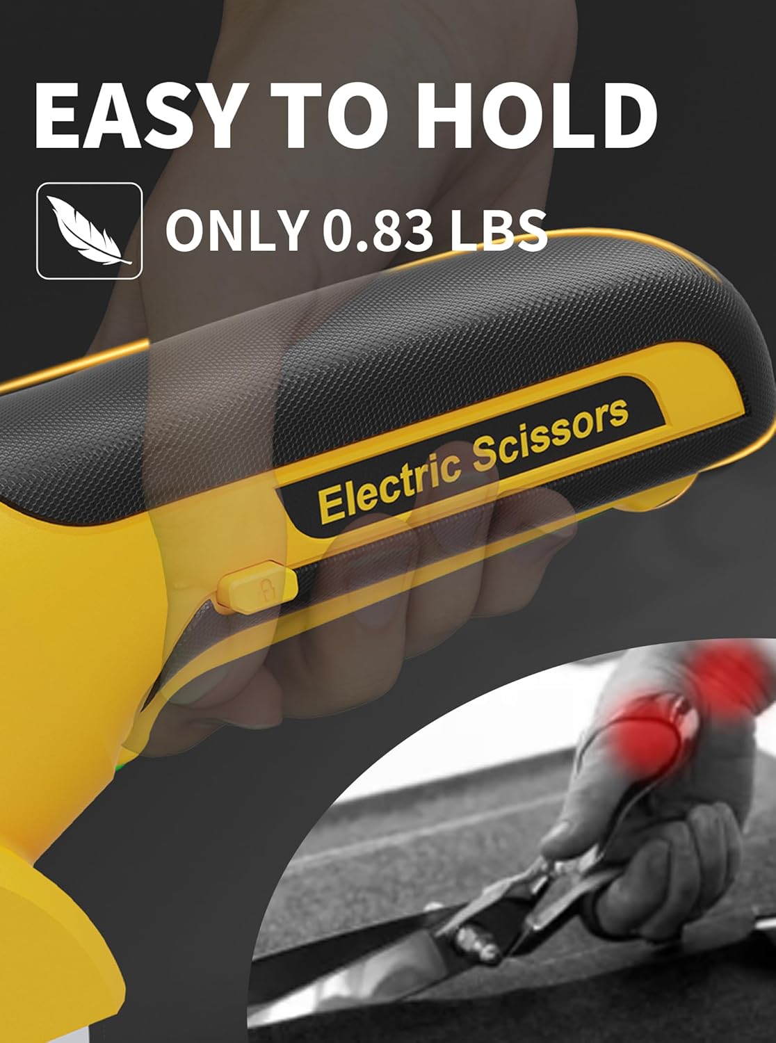 4V 2000mAh Cordless Cardboard Cutter, Electric Box Cutter for Cardboard with 2 Titanium Blades,LED & Safety Lock,Max Cutting1/4",Rotary Cutter for Fabric,Gifts for Men&Women - Yellow