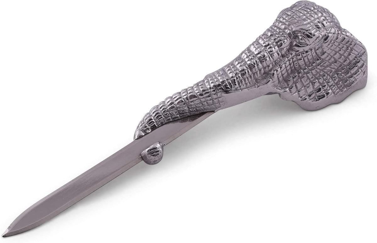 Arthur Court Designs Aluminum Elephant Metal Steel Knife Office Sword Blade Hand Envelope Gift Letter Opener 7" Long