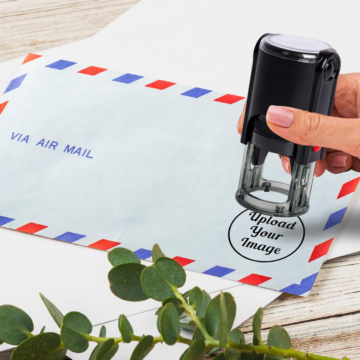 Custom Logo Stamps Self Inking - Personalized Business Logo Text Stamp - Personalized Image Self-Inking Stamper for Office - 4 Sizes - 5 Ink Color Options (Logo)