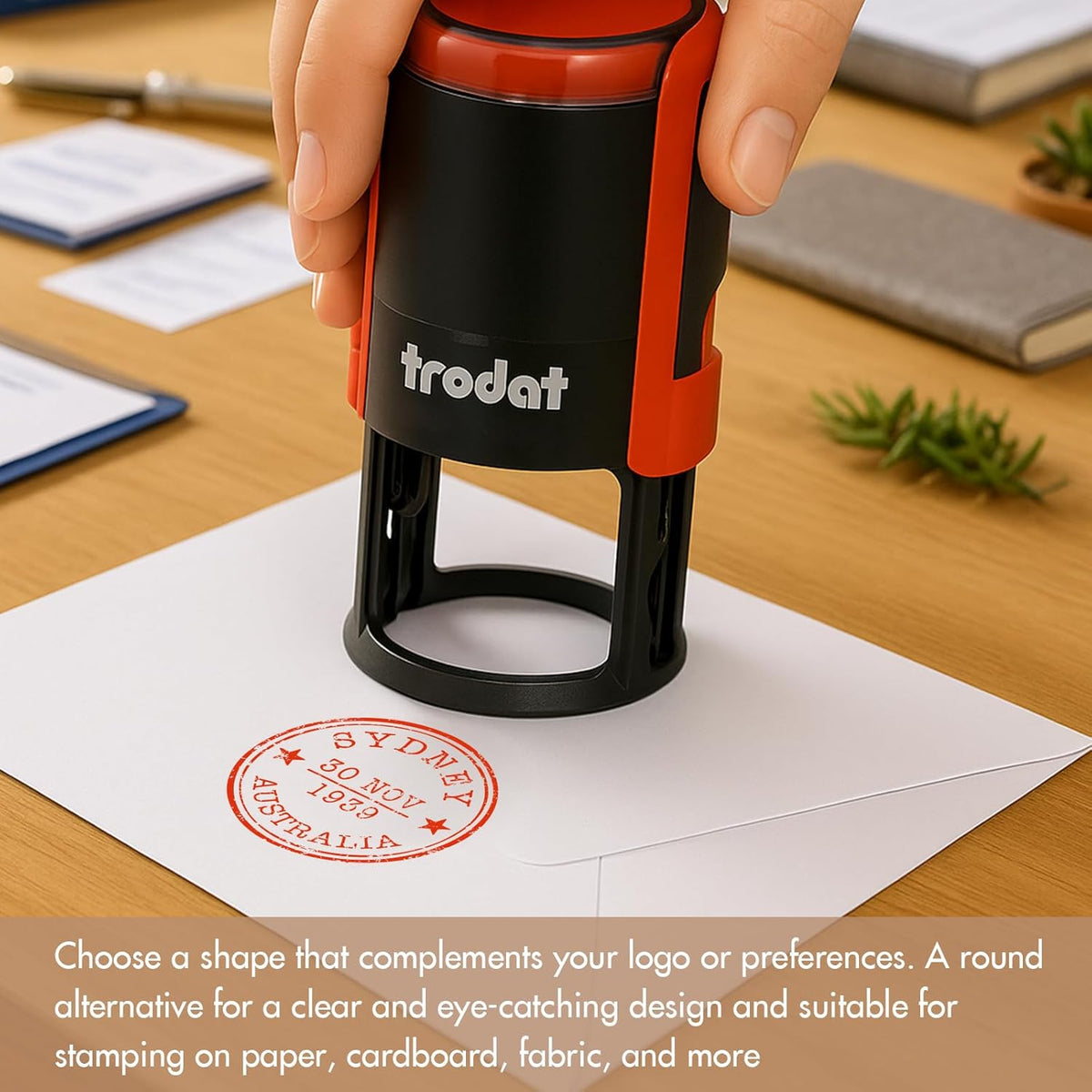 Custom Logo Stamps Self Inking, Customized Address Name Stamp, Personalized Stamp Image or Text,4 Different Sizes,5 Ink Color Options (Round)