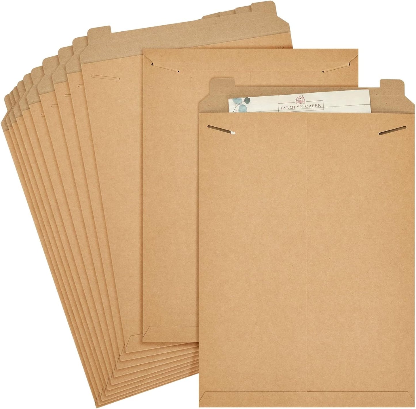 Juvale Flat Cardboard Art Mailers - 13 x 18 In, Brown, Pack of 25, 450 GSM - Poster Flat Mailers for Photos, Documents & CDs