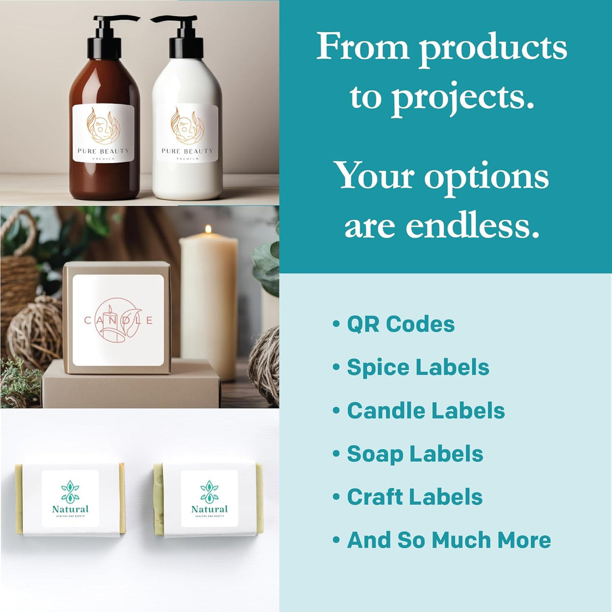 Premium Label Supply White Sticker Square Labels – 2" x 2" – Laser/Inkjet Compatible – (20 per Sheet), 25 Sheets – 500 Total Adhesive Labels