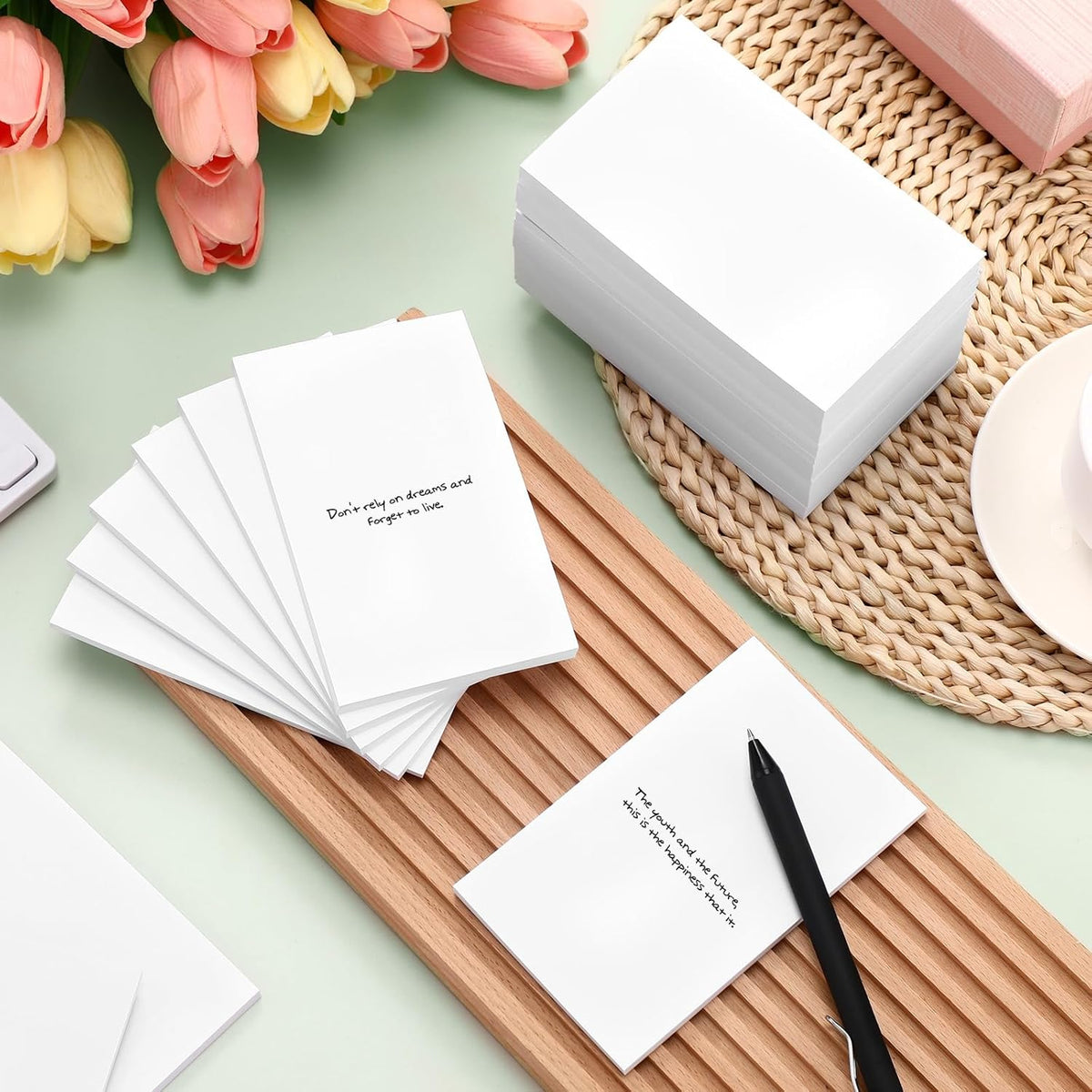 Fainne 3 x 5 Inch Paper Note Pads White Memo Pad Blank Writing Memo Scratch Paper for Waitress Waiter Book to Do Grocery List Small Notebook Restaurant Checkbook, White(150 Pack)