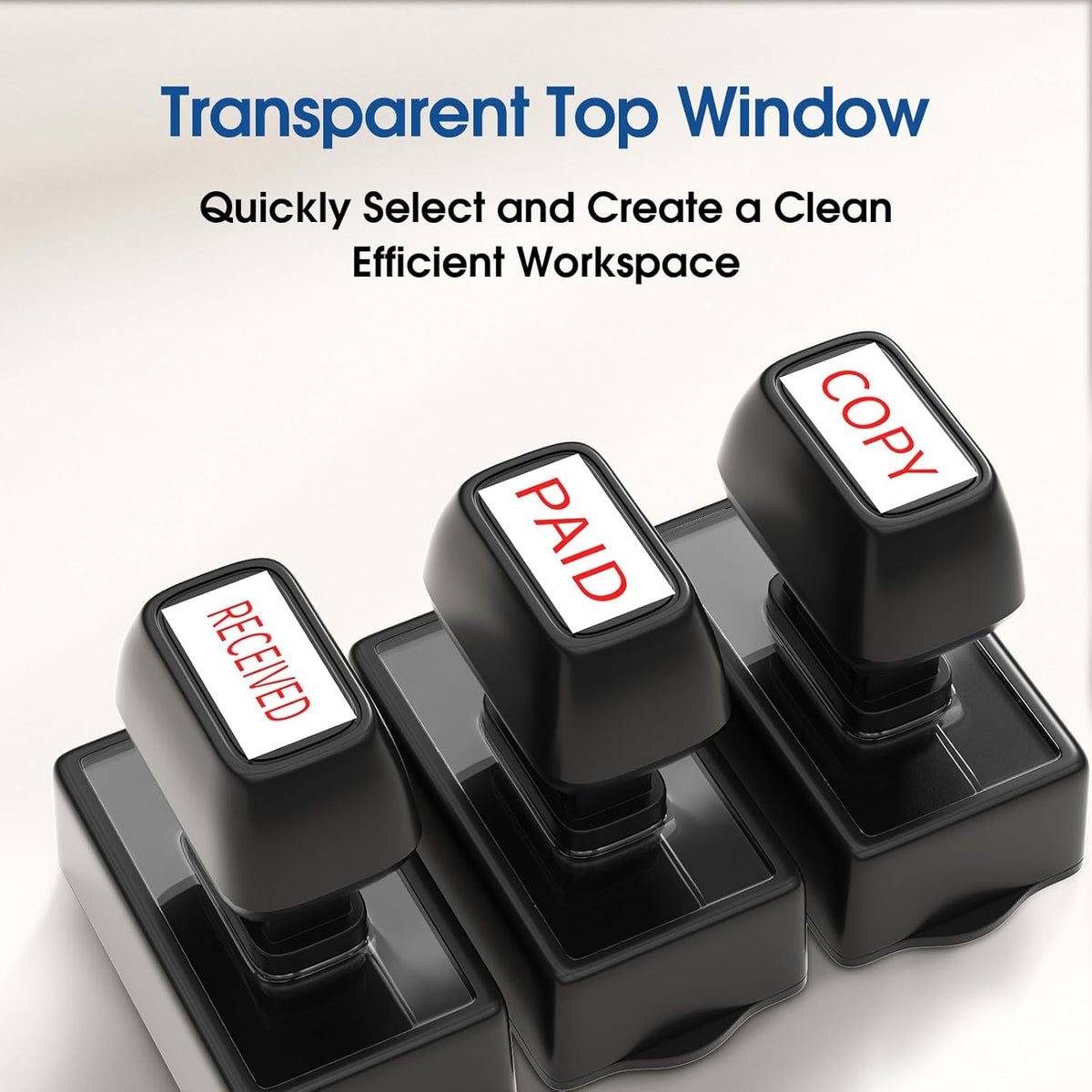 Paid Stamp Self Inking for Office, Accounts Payable, Retail Use, Business. Auto-Ink Technology, Clear & Continuous, Efficient Stamping - Bright Red Ink