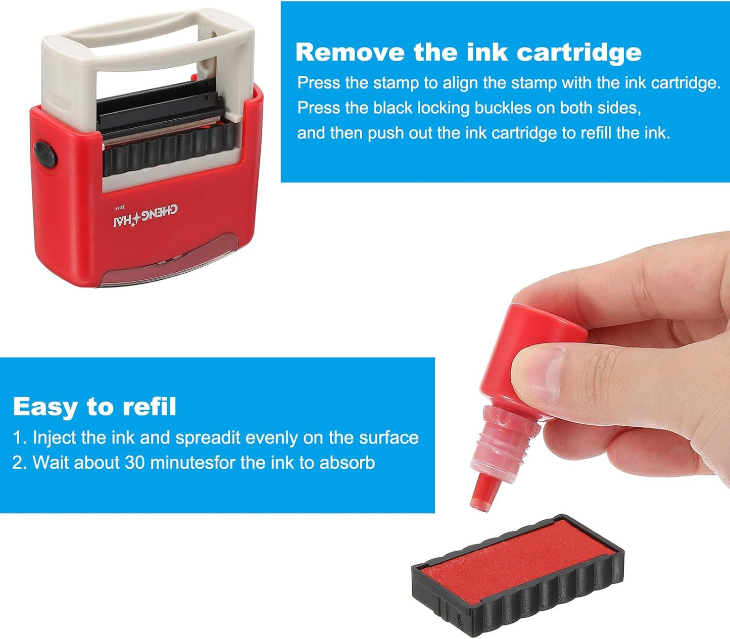 YOKIVE Payment Due Upon Receipt Self Inking Rubber Stamp, Office Ink Business Stamp for Office Documents, Paperwork, Warehouse, Label (Red)