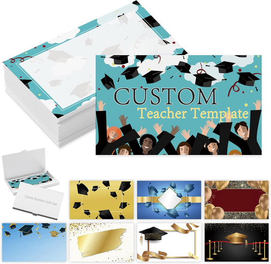 Custom Business Cards with Logo Personalized Double Side Printable Customize Business Cards 1000 500 200 100 for Small Business Women Men-Graduate
