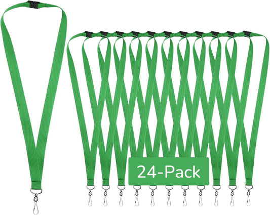 24-Pack Breakaway Lanyards, Polyester Neck Straps for ID Cards, Keys, Office, School & Events