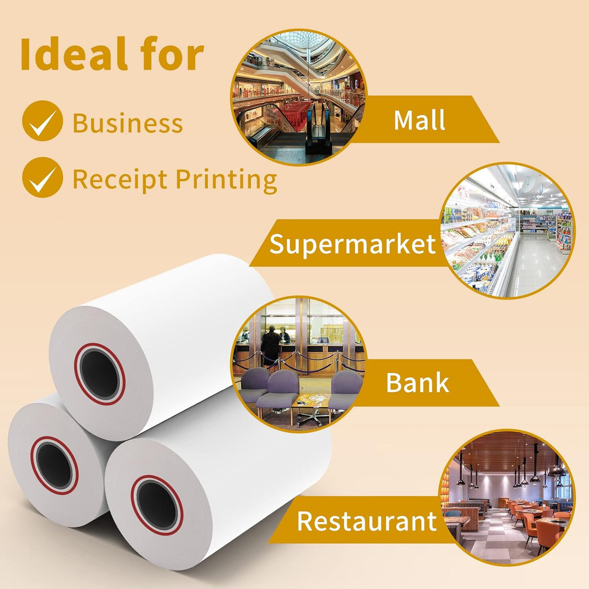 MFLABEL® 10 Rolls 2 1/4" x 85' Thermal Paper Cash Register POS Receipt Paper