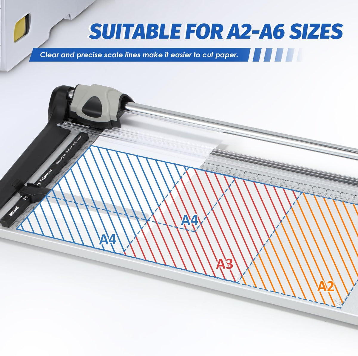 Rotary Paper Trimmer, 15 Sheets Heavy Duty Paper Trimmer, 670mm(26.37") Cutting Length, Commercial Grade Rotary Paper Cutter for Home/Office/School, Black & Silver