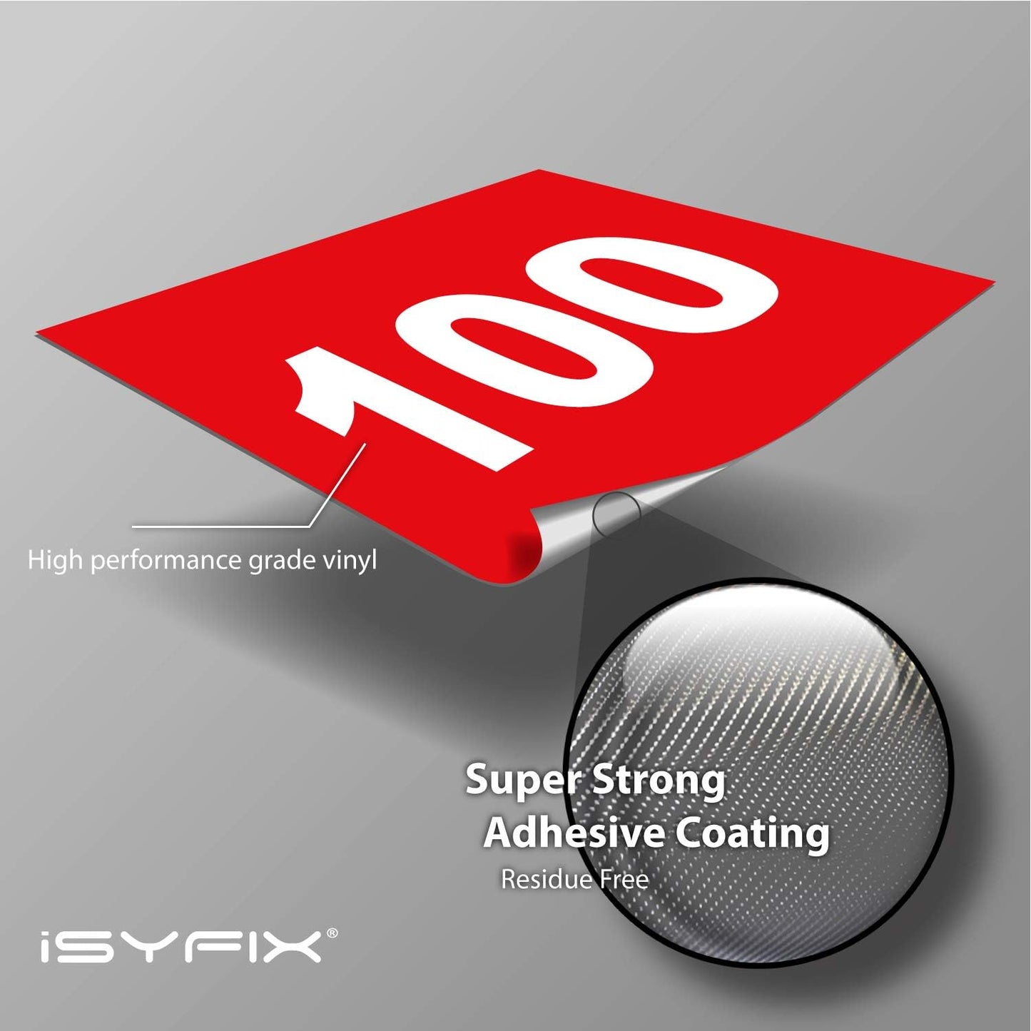iSYFIX Red Consecutive Number Stickers – 1 to 100, 1.5-inch, 1 Set – Vinyl Self Adhesive Premium Decal, Ideal for Inventory, Storage, Organizing, Boxes, Bins, Toolbox, Lockers & More, Indoor/Outdoor